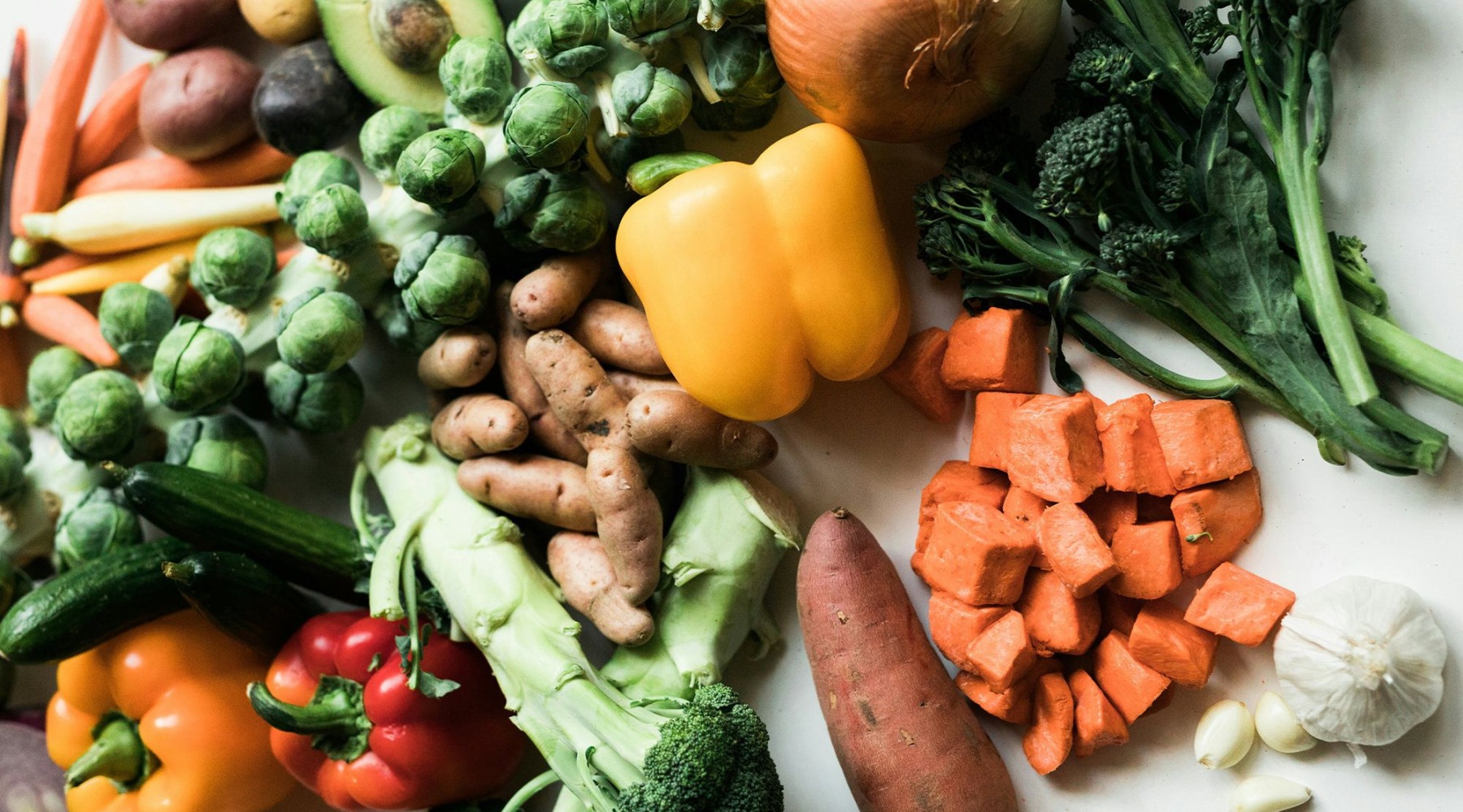 a table of fresh produce